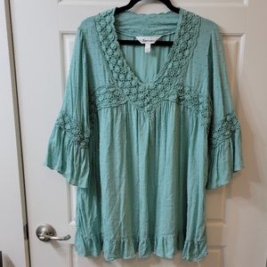 Tantrums Swiss Dot Crochet Top GUC XXL